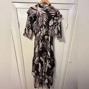 House of Lancry Dresses House Of Lancry Black Floral Sheer Ruffle Maxi Dress Poshmark